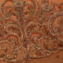 Peach Handbeaded Rhinestone Crystal Applique (Dress panel)