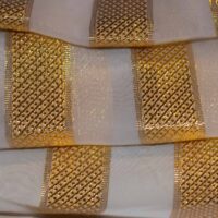 Gold and Cream French Metallic Chiffon