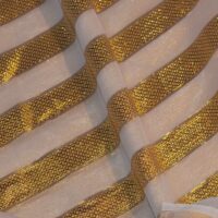 Gold and Cream French Metallic Chiffon