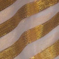Gold and Cream French Metallic Chiffon