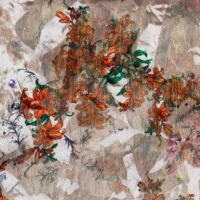 Multi Color Variant Floral Chiffon Fabric