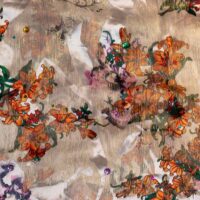 Multi Color Variant Floral Chiffon Fabric