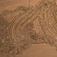 White Handbeaded Rhinestone Crystal Applique