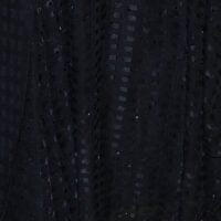 Pure Black Chiffon Fabric with Mini Crystals