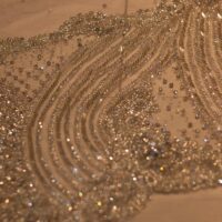 White Handbeaded Rhinestone Crystal Applique