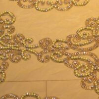 Lemon Mesh Handbeaded Rhinestone Crystal Applique (Front/Dress Panel)