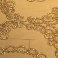 Lemon Mesh Handbeaded Rhinestone Crystal Applique (Front/Dress Panel)