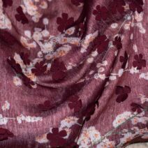 Maroon Quality Floral Lame Organza Fabric