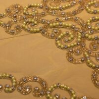 Lemon Mesh Handbeaded Rhinestone Crystal Applique