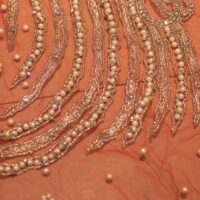 Red Handbeaded Rhinestone Crystal Applique (Front/Dress panel)