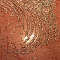 Red Handbeaded Rhinestone Crystal Applique (Front/Dress panel)