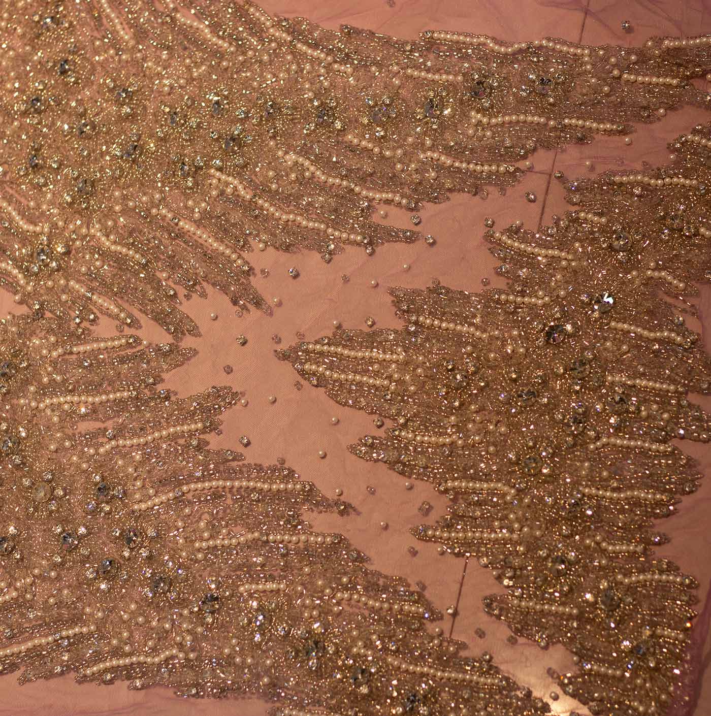 Plum Handbeaded Rhinestone Crystal Applique (Front/Dress panel)
