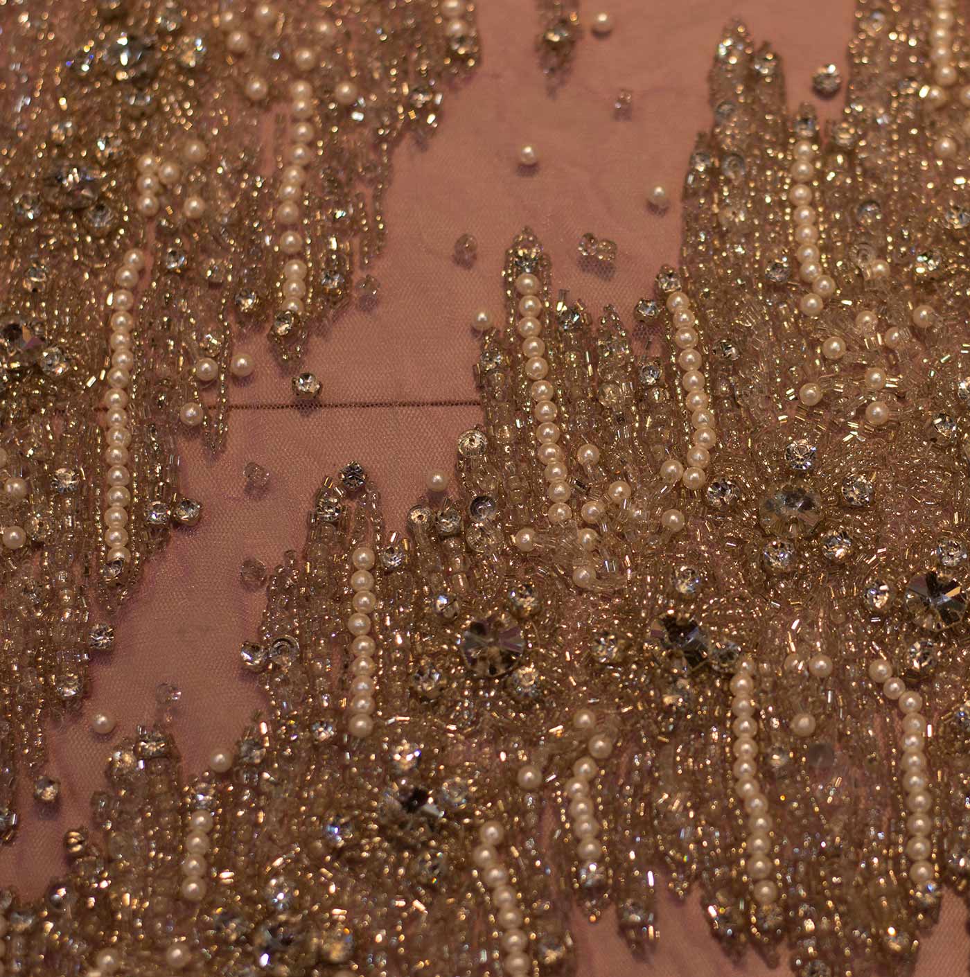Plum Handbeaded Rhinestone Crystal Applique (Front/Dress panel)