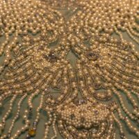 Sea Green Handbeaded Rhinestone Crystal Applique (Front/Dress panel)