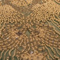 Sea Green Handbeaded Rhinestone Crystal Applique (Front/Dress panel)