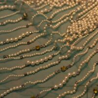 Sea Green Handbeaded Rhinestone Crystal Applique (Front/Dress panel)