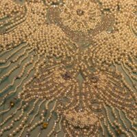 Sea Green Handbeaded Rhinestone Crystal Applique (Front/Dress panel)
