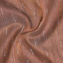 Brown Embroidered Crinkle Fabric with Mini Crystals