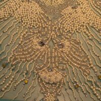 Sea Green Handbeaded Rhinestone Crystal Applique (Front/Dress panel)