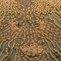 Sea Green Handbeaded Rhinestone Crystal Applique (Front/Dress panel)