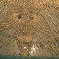 Sea Green Handbeaded Rhinestone Crystal Applique (Front/Dress panel)