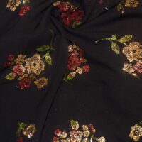 Shimmer Embroidered Floral Georgette Fabric