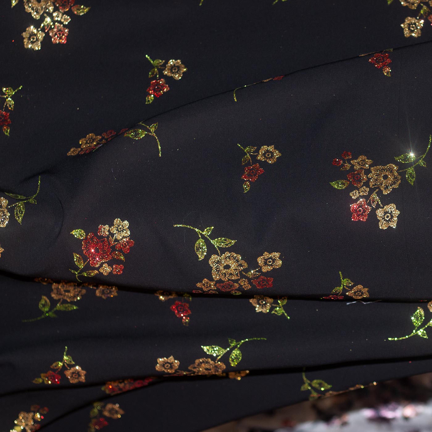 Shimmer Embroidered Floral Georgette Fabric