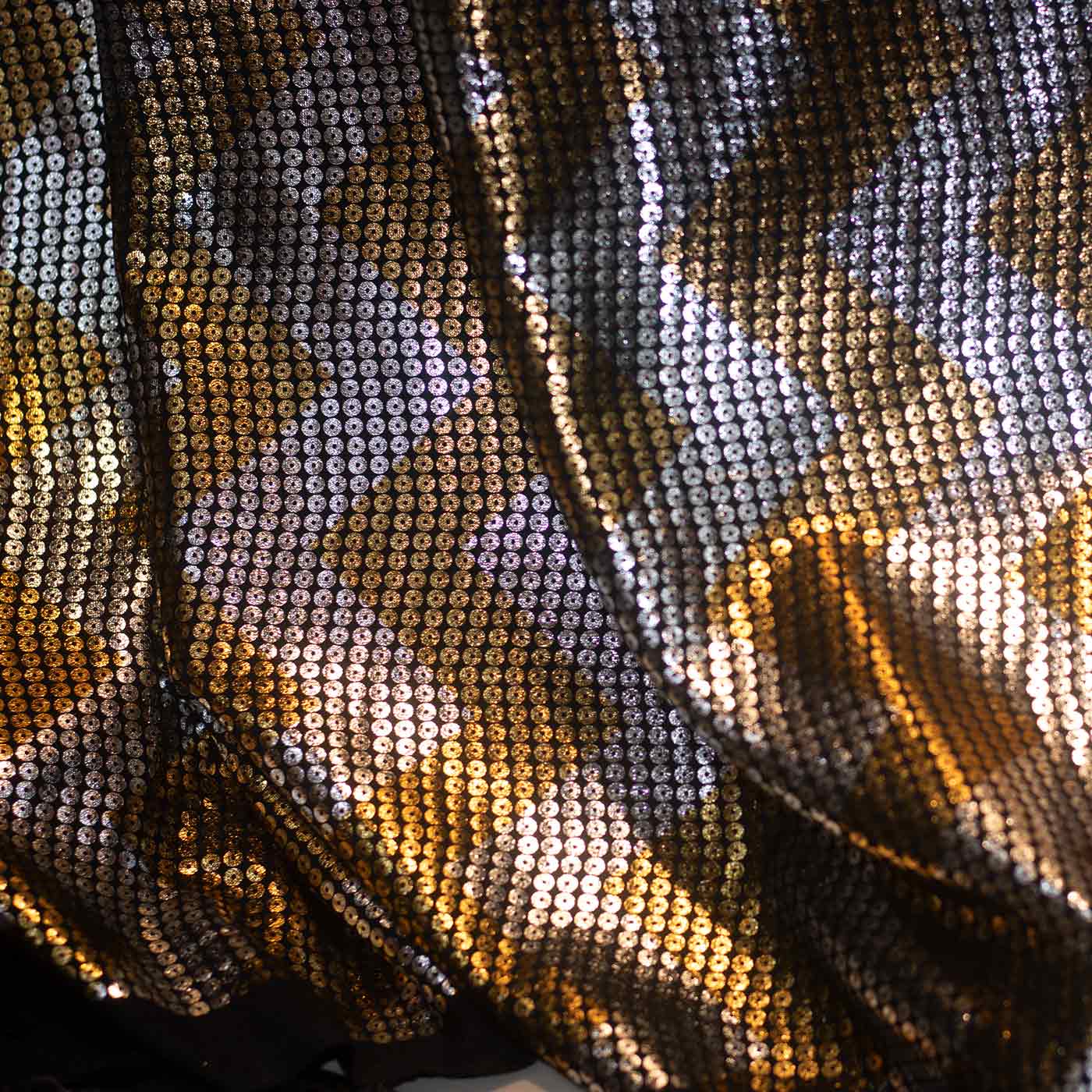 Gold and Silver Stretchy Fabric