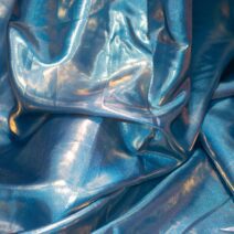 Sky Blue Metallic Foil Satin Fabric