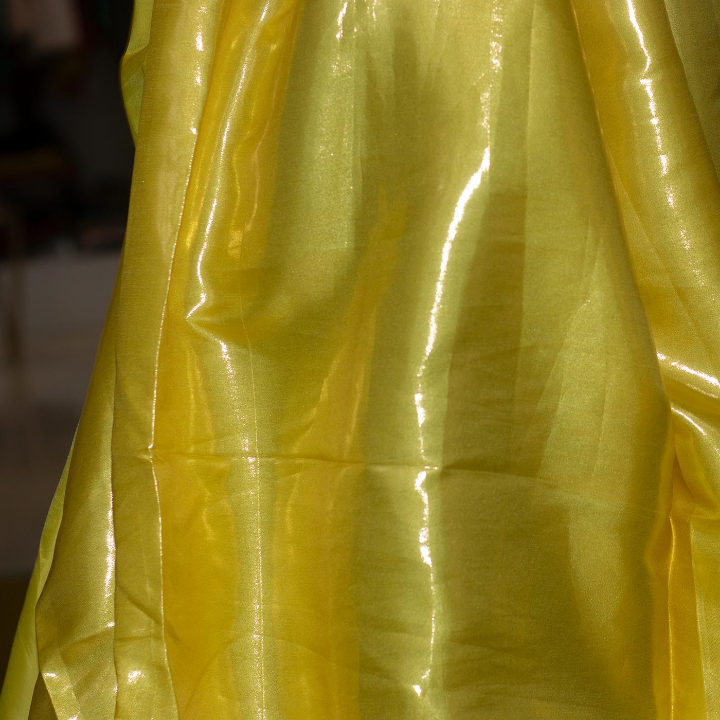 Yellow Foil Satin Fabric