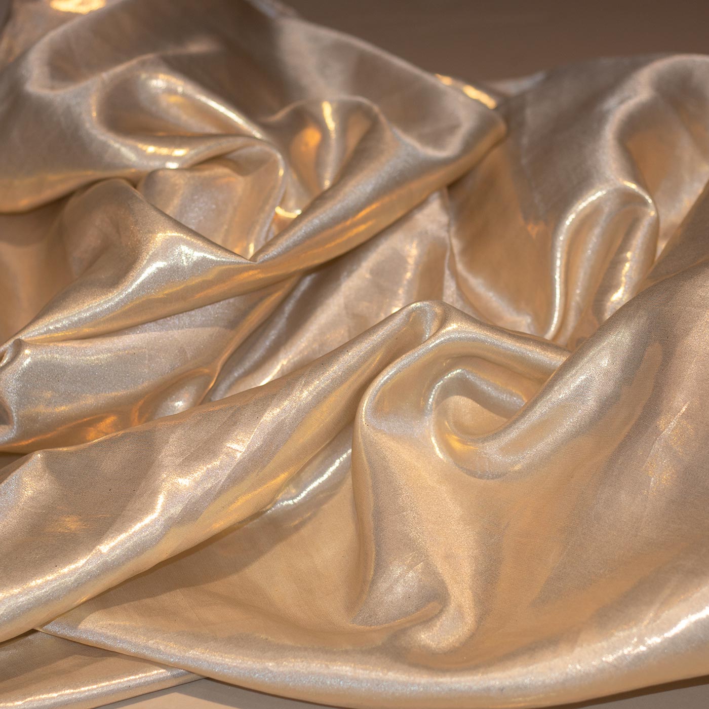 Champaign Gold Foil Satin Fabric
