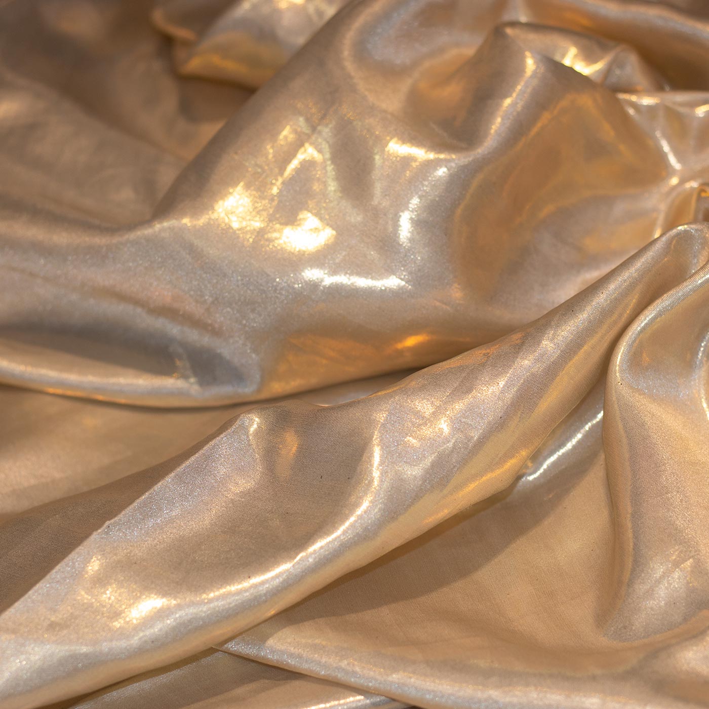 Champaign Gold Foil Satin Fabric