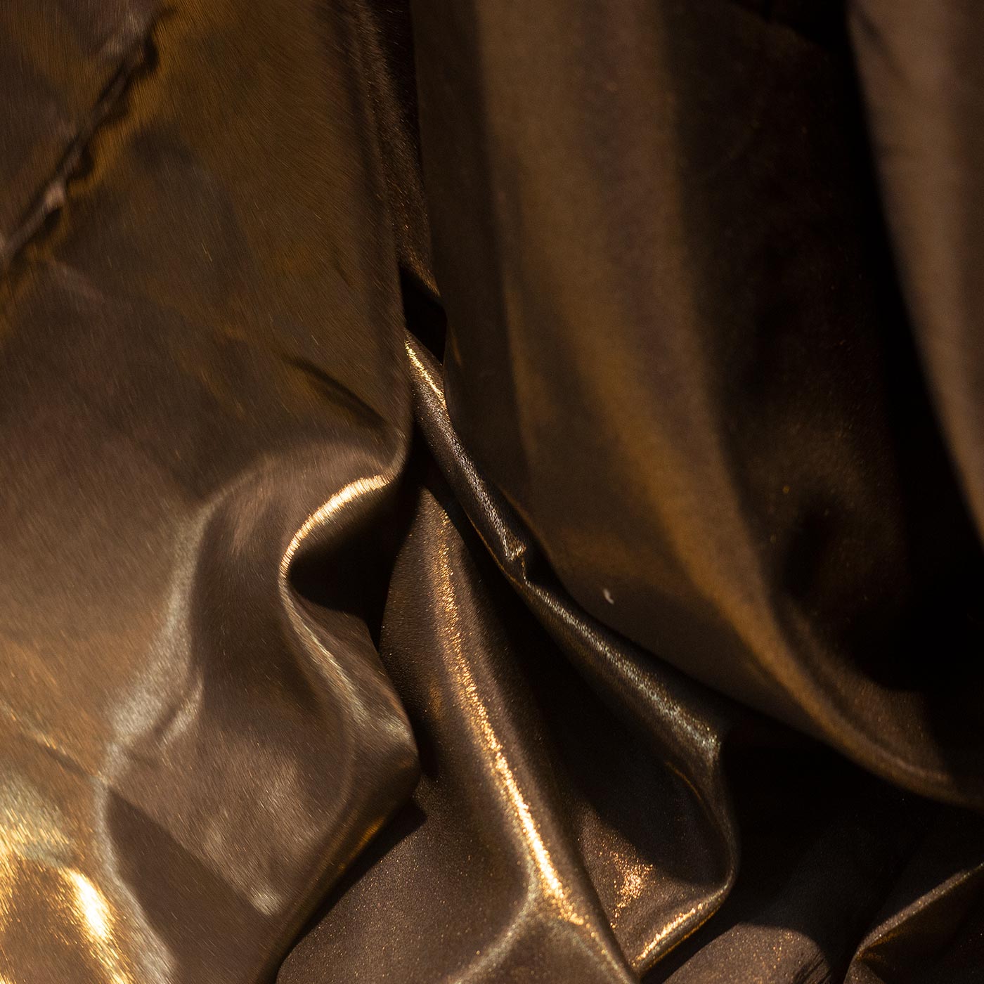 Bronze Metallic Foil Satin Fabric