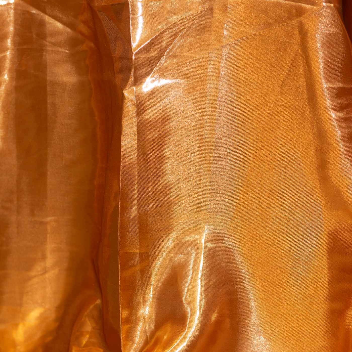 Antique Gold Metallic Foil Satin Fabric