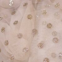 Ivory Dotted Mesh Fabric