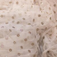Ivory Dotted Mesh Fabric