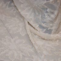Off White Embroidered Chiffon Fabric