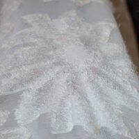 Off White Embroidered Chiffon Fabric
