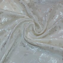 Ivory Silk Floral Jacquard Fabric
