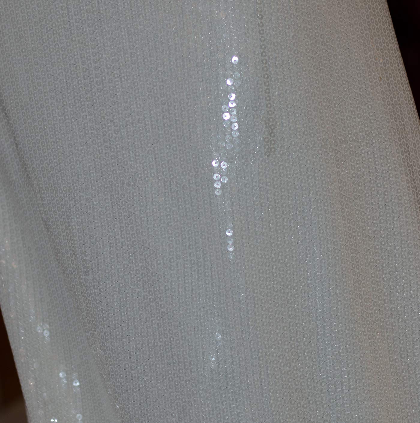 Lightly Embroidered Cream Sequin Fabric