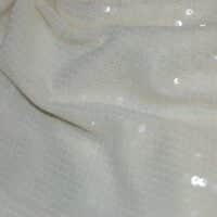 Lightly Embroidered Cream Sequin Fabric