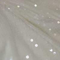 Lightly Embroidered Cream Sequin Fabric