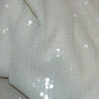 Lightly Embroidered Cream Sequin Fabric