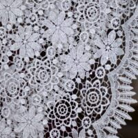 White Floral Guipure Lace Fabric