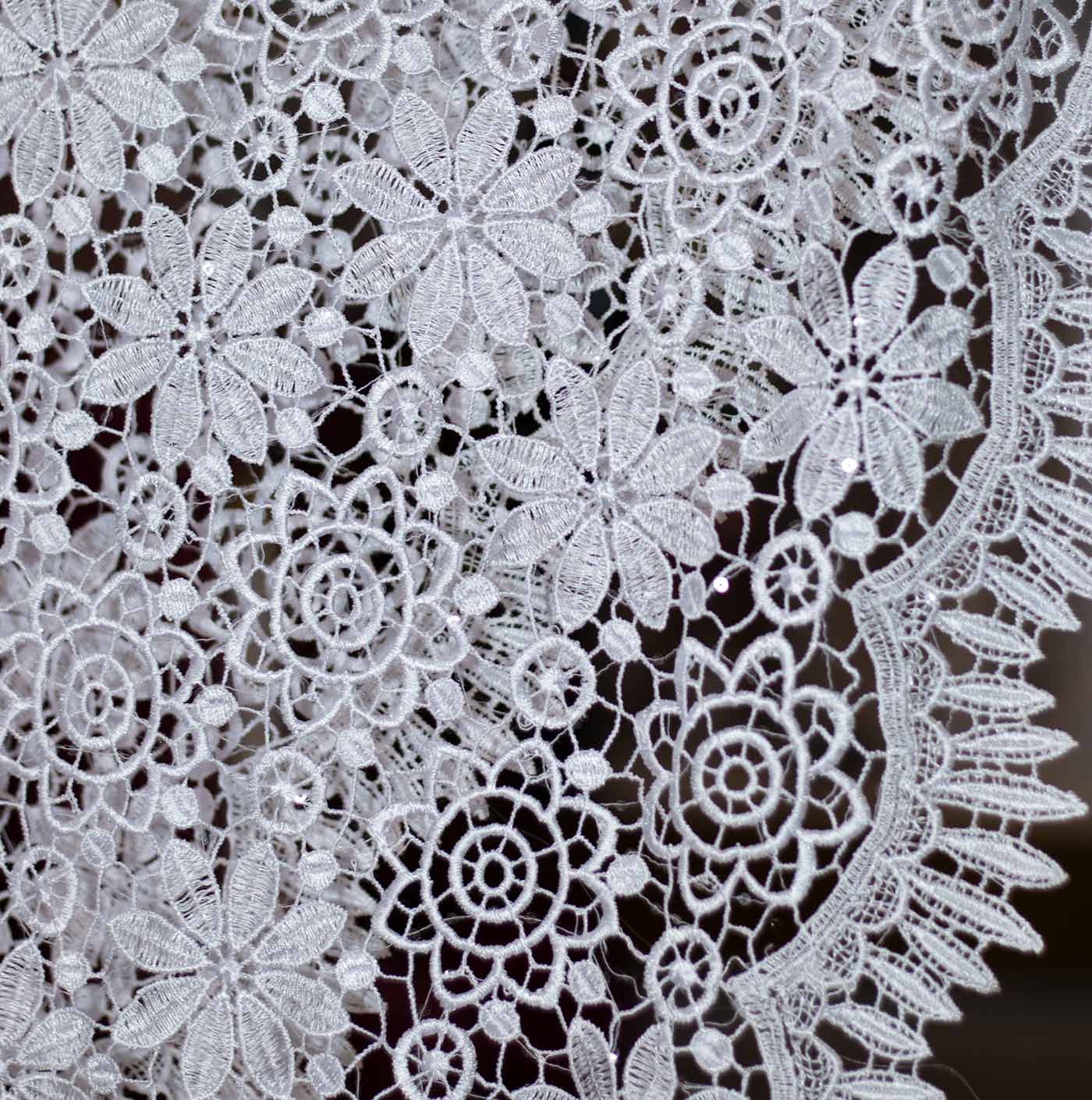 White Floral Guipure Lace Fabric