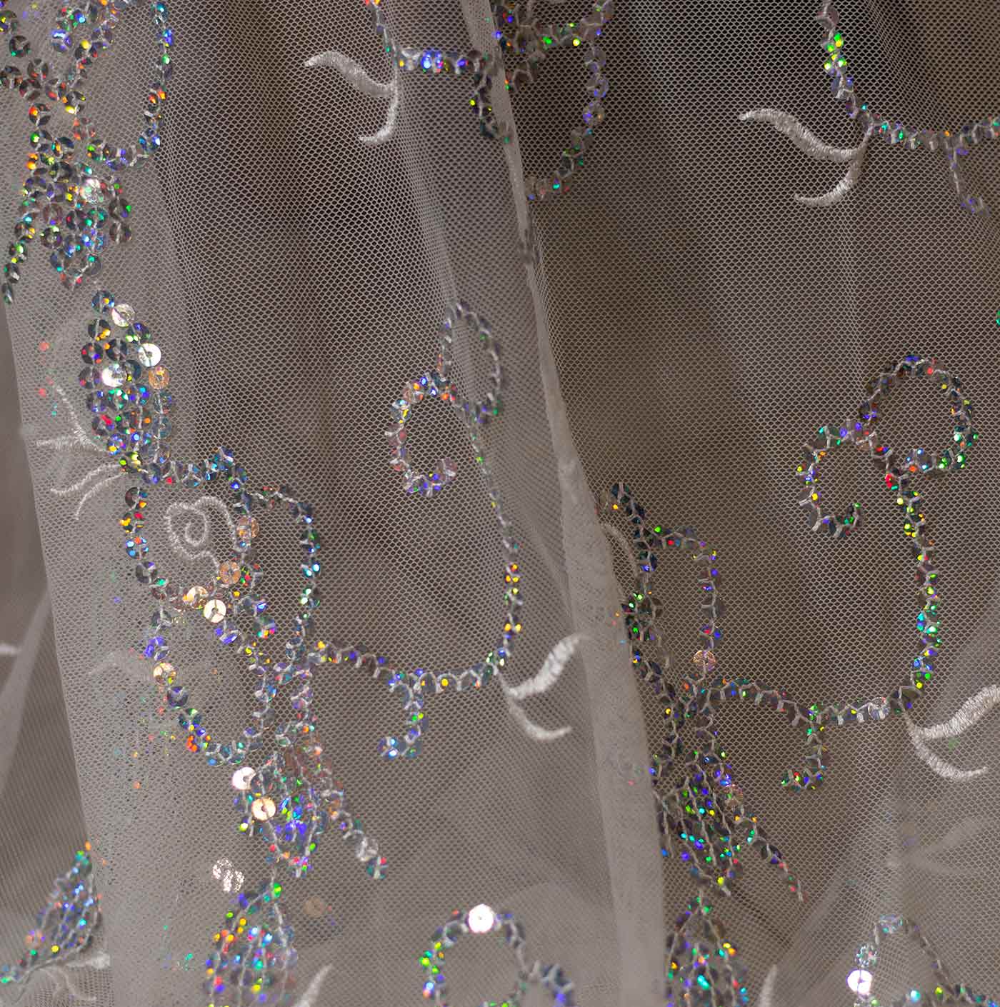 Iridescent Mesh Lace Fabric
