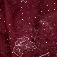 Dark Wine Embroidered Organza with Dotted Ladder Glitters