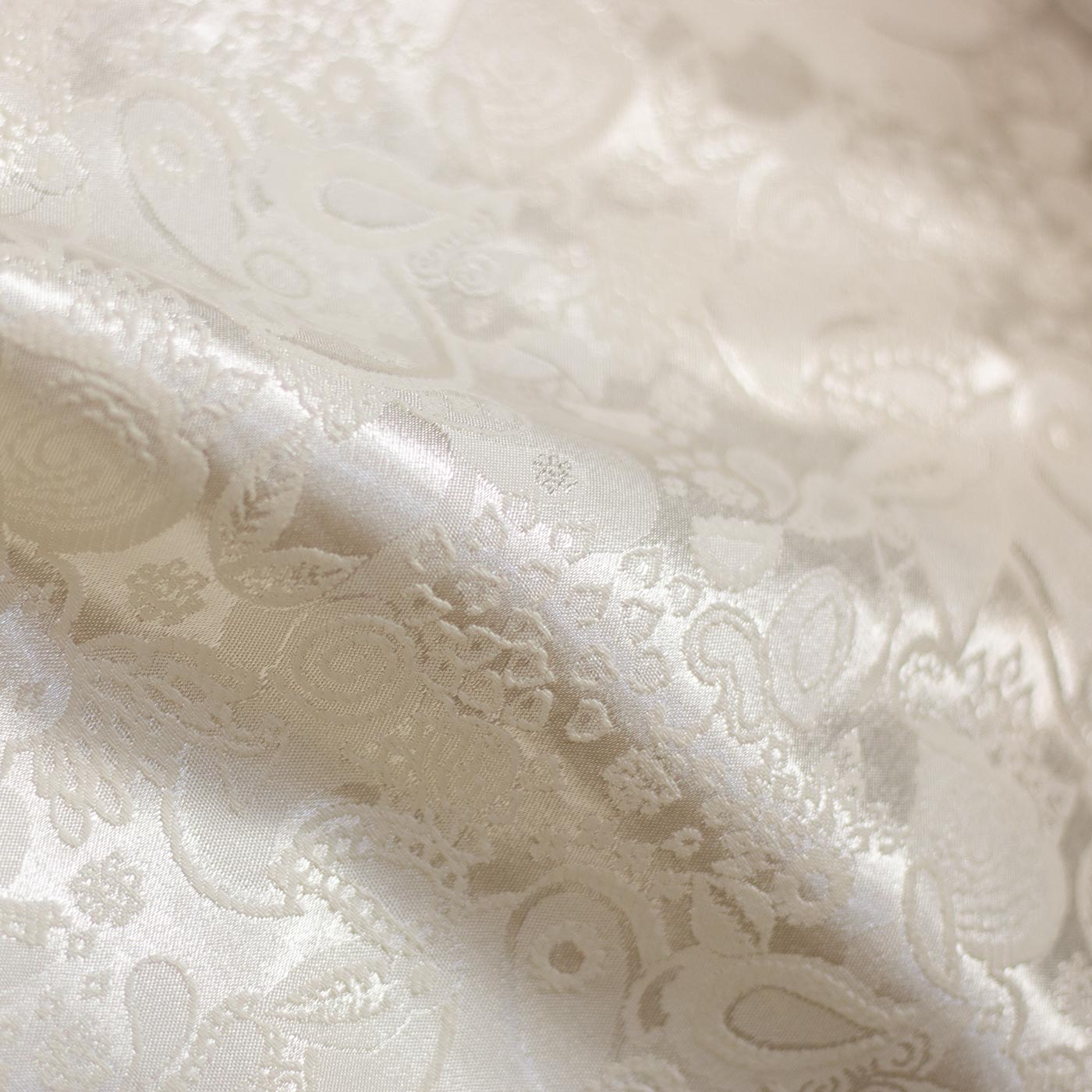 Cream Floral Jacquard Fabric