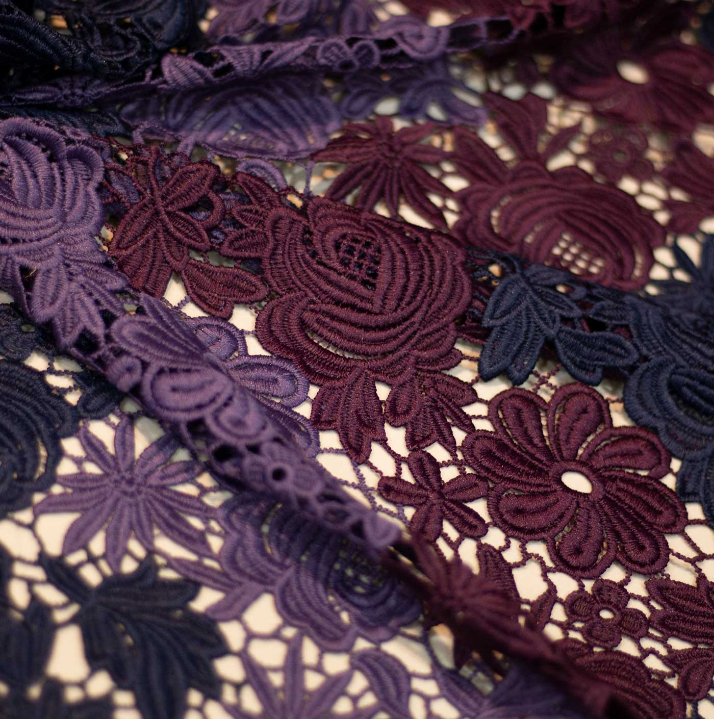 Multi Colour Floral Guipure Lace Fabric