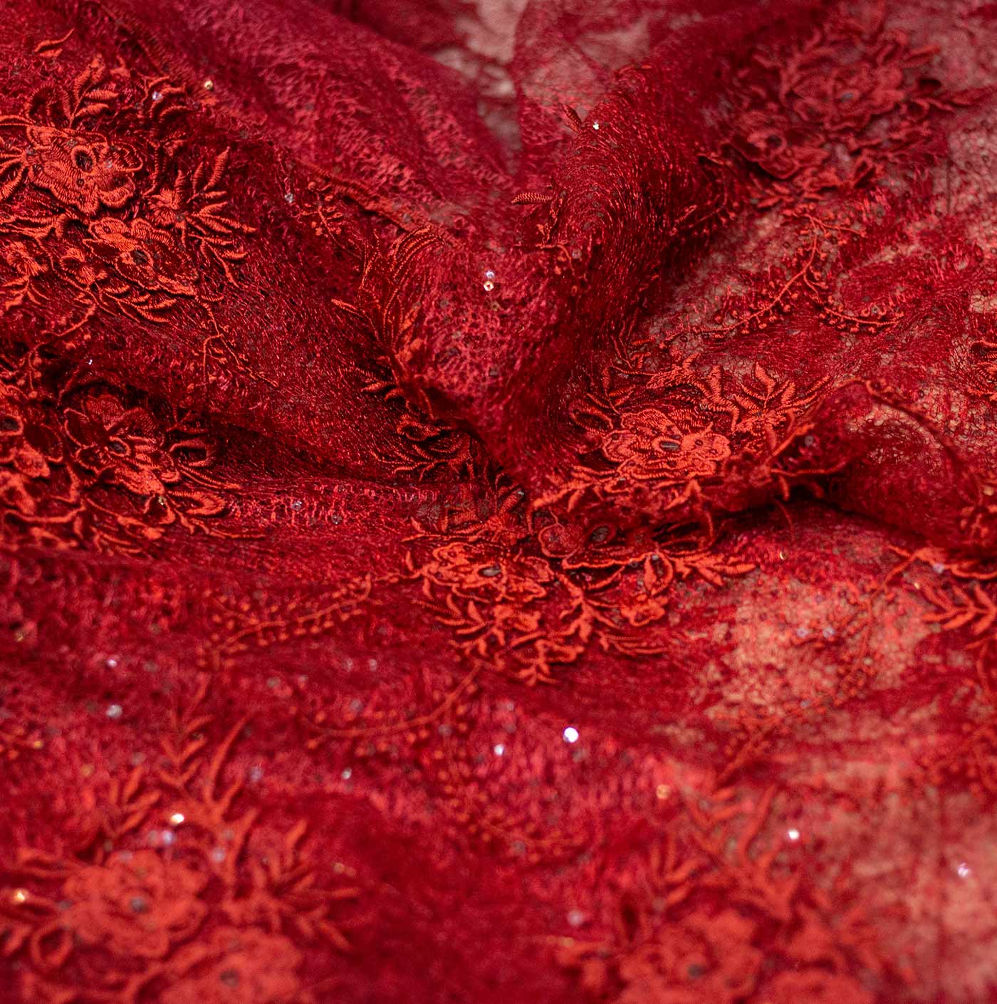 Burgundy Guipure Lace Fabric